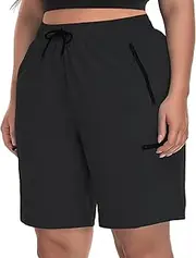 SEKINO Women's Plus Size Hiking Cargo Shorts Lightweight Quick Dry Summer Shorts Athletic Outdoor Shorts Zippered Pockets