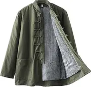 [YUUSONSM] Tang Suit, Winter Thick Chinese Suit Jackets Cotton Padded Coats Men Warm Detachable Tai Chi Uniform