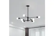 Modern Sputnik Chandelier 8 Light Black