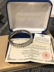 Camrose & Kross Hinged Bangle Simulated Diamonds Animal Print Bracelet JBK