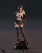 Tifa Statue 3D Print Unpainted/Unassembled