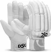 DSC Condor Surge Left Handed Leather Cricket Batting Gloves for Mens, White/Turquoise