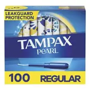 Tampax Pearl Tampons Regular Absorbency with LeakGuard Braid 100 Count