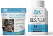 Coffee Machine Descaler PLUS 30 Coffee Cleaning Tablets for maintenance - 2 year pack! For all Coffee Machines from Breville, Miele, Delonghi and more (Citric Acid based) - Miles Kay