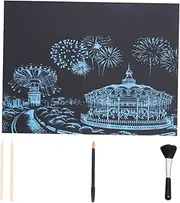 Scratch Painting Kit 4pcs Night Veiw Drawing Set Handmade for Boys and Girls Boys Girls Decorative