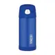 美國 THERMOS 膳魔師 不銹鋼保溫瓶 吸管水壺 兒童水杯 新款提把-素色藍 (7.5折)