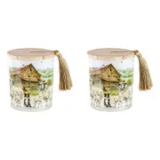 2x On The Farm Sheep 300g Vanilla Scented Candle w/Wood Lid & Tassel Home Decor