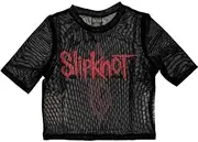 [Rock Off officially licensed products] Slipknot Mesh Crop Top T Shirt Band Logo Back Print Official Womens Black