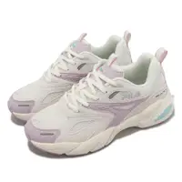 在飛比找PChome24h購物優惠-Fila 斐樂 休閒鞋 Defender 女鞋 米白 紫 厚