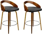 Artiss Bar Stools Stool Set of 2 Swivel Kitchen Counter Barstools Dining Chair Chairs Black in 60cm Seat Height Floor for Home Dining Room Cafe Outdoor Indoor