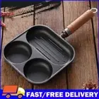 Cast Iron Cookware Pancake Pan 3-Cup Non-Stick Pan Skillet Egg Burger Maker