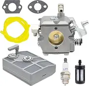 [NIMTEK] 031AV Carburetor with Air Filter Spark Plug for Walbro WA-2-1 Paramount PLT2145 Stihl 031 AV 031AV 030 1113-120-0602 Chainsaws