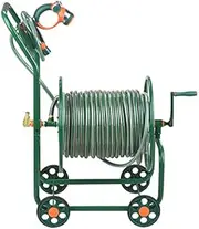 Garden Hose cart Hose Reel Cart with Wheels Garden Guide Hose Reel 100 M Garden Hose Cart Reel for Garden Lawn Patio, Size : 100 m 100 m Hose,Green-40 m
