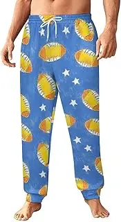 [Generic] Men's Sweatpants, Stars and Stripes Football Pattern-63, Polyester Joggers, Sweatpants Jogging Pants for Workout Running