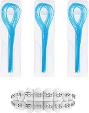 Pack of 150 dental floss for bridges, dental floss threader, dental floss, dental floss, deep cleaning of teeth, bridges and implants, braces (blue)