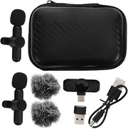 Abaodam Cordless Interview Mic Mini Lapel with Noise Reduction -c/Adapter Ideal for Presentations