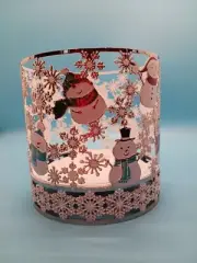 BATH & BODY WORKS Snowmen/Snowflakes 3 wick candle holder-New