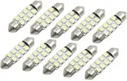 XYWHPGV 10Pcs 37mm Cool White 8-3528-SMD LED Festoon Bulbs Car Interior Dome Map Light(8ba53 51264 e59c0 a5c9f 04281 8480a