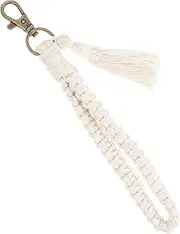 [CHILDWEET] Key Wristlet for Women Car Key Chain Woven Keyring Tassel Fashion Keychain Pouch