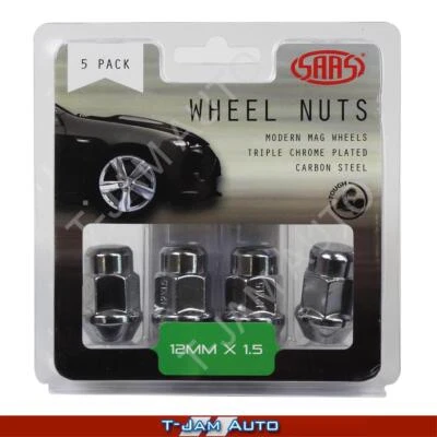SAAS Wheel Nuts Bulge 12x1.5 Chr 35mm 1x5PK for Renault Medallion