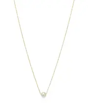Moon & Meadow 14K Yellow Gold Cultured Freshwater Pearl Solitaire Necklace, 18