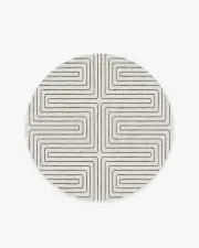 185' Round | Machine Washable Runner Rug | Kid & Pet Friendly | Indoor Rug | Labyrinth Camel & Ivory Flatwoven Rug by Jonathan Adler | Ruggable