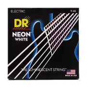 DR Handmade NWE-9/46 Neon White Electric Guitar Strings; gauges 9-46