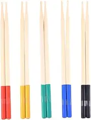 HONITANO 5 Pairs Wooden Drum Stick Drum Drumsticks Bulk Colored Drums for Joey Black Musical Maple Accessories Multi Drum Wood Drum Sticks Drum Mallets Bamboo