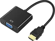 DTech HDMI to VGA Adapter Cable for Computer Monitor PC TV 1080P HD Video (Male HDMI Input to VGA Output Female Connector)
