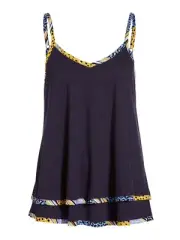 PETER ALEXANDER ANIMAL LAYER TANK TOP NAVY WOMENS SIZES S $49.95 COTTON MODAL