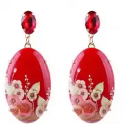 Fashion Jewelry Fashionable Resin Print Earrings Red Earrings