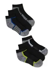 Wonder Nation Ankle Socks Boys Small Multicolor Polyester Moisture Wicking 6-Pcs