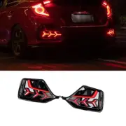 For Honda Civic Hatchback 2017-2021 Red Strip Led Rear Fog Light Lamp Streamer