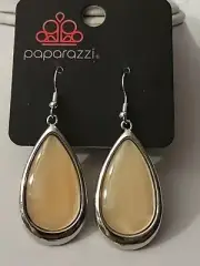 Paparazzi Honey peach gold and silver teardrops earrings hook dangle