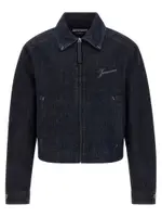 [Jacquemus] Jacquemus-La Veste De-NîMes Canevas Puffer Jackets Blu-Uomo 50IT