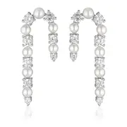 Georgini Noel Nights Candy Cane Earrings Silver