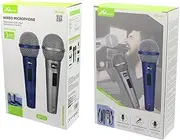 Home Dynamic Microphone, Pack of 2 Handheld Karaoke Microphone with 3M Cable, 6.3 mm Jack & XLR Connection, On/Off Button, Ideal for Vocals/Stage/Party, DJ & Speech