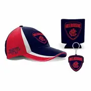 Melbourne Demons AFL Can Cooler Hat Cap and Key Ring Pack