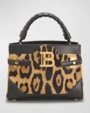 Balmain BBuzz 22 Leopard Calf Hair Top-Handle Bag $2950