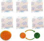 Caiyloxn Silica Gel Orange 20 g x 15 Pieces Silica Balls Regenerable with Indicator Silica Gel Desiccant Bag Ideal for Cabinets Electronics