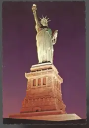 Vintage Postcard, Statue of Liberty National Monument at Dusk, New York, unused