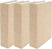 3Pcs Decorative Box Set - Modern Fake Book Storage, Linen Faux Books for Decoration, Hardboard Shaped Boxes for DIY Crafts, Bookshelf and Coffee Table Decor