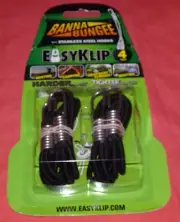 1 pack 4 pieces = 10" BANNA BUNGEE BannaBungee EasyKlip BLACK SS Hooks 49101SS