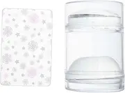 PENIKOKO Nail Stamper Set Transparent Silicone Stamping Tool with Scraper Nail Art Template Print for Effortless Manicure Clear Design for Precise Alignment and Elegant Patterns