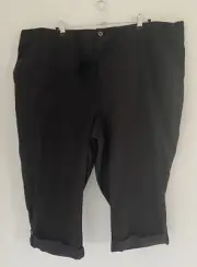 Autograph Black High Rise Casual Cropped Cotton Stretch Pants - Size 24 *New*