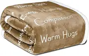 WOLF CREEK BLANKET Co. - Compassion Blanket - (50x65 Camel) Strength Courage Super Soft Warm Hugs, Get Well Gift Blanket Plush Healing Thoughts Positive Energy Love & Hope with Fluffy Comfort
