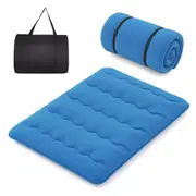 Costway Queen Size Camping Mattress Tatami Roll up Mat Cushion Floor Lounger Bed Sleeping Pad w/Carry Bag Blue