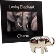 [Westmon Works] Lucky Elephant Charm Legend Pocket Tiny Trinket Set for Good Luck with Card, One Size, Metal, No Gemstone