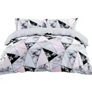 Set of Cotton Quilts and Duvets with Marble Pattern