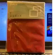 IKEA Dvala Red King Flat Sheet And Two Pillow Cases - Factory Sealed